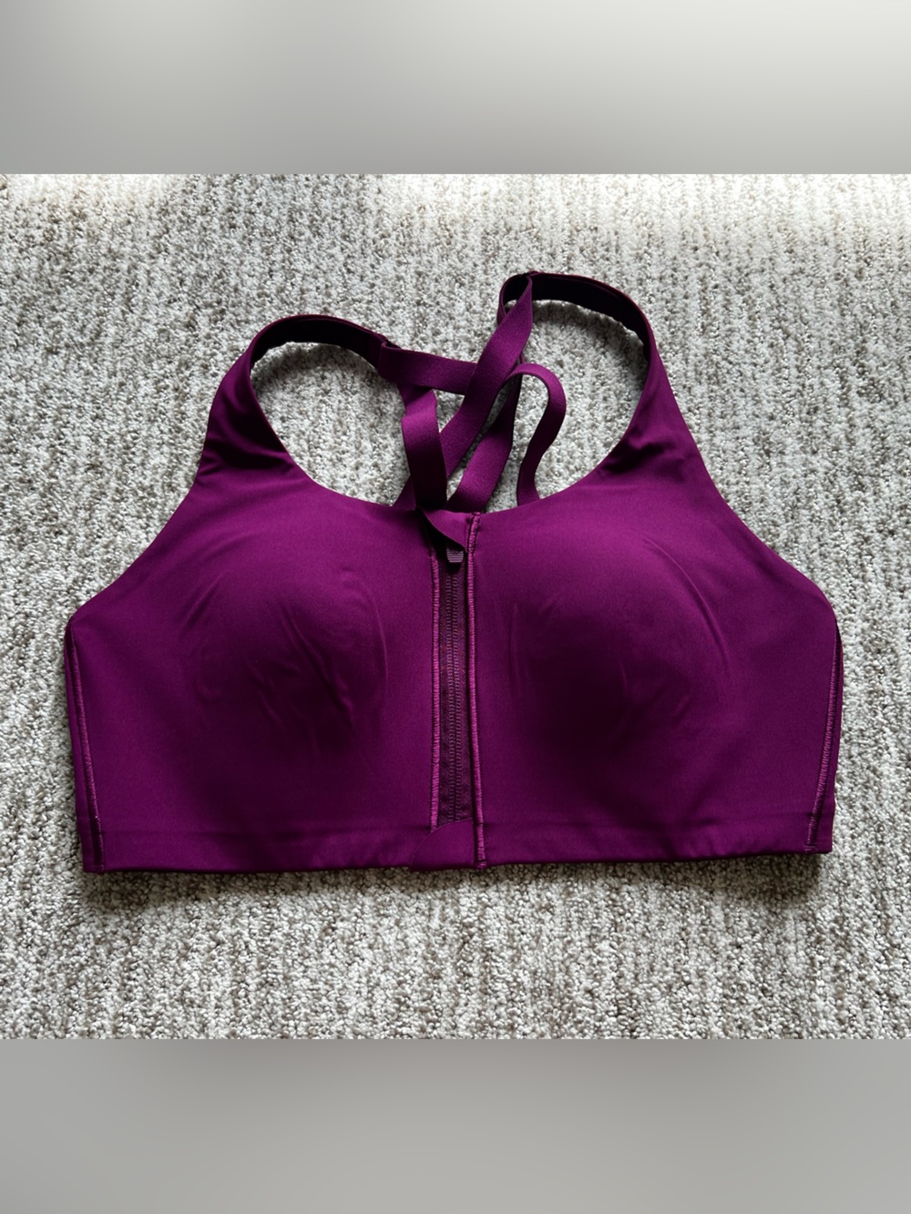 lululemon athletica High Energy Front-Zip Sports Bra Purple